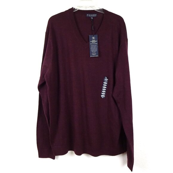 Hart Schaffner Marx Wool Sweater Big Men's Size 2XT Red Maroon Extra Fine Merino - Picture 1 of 9